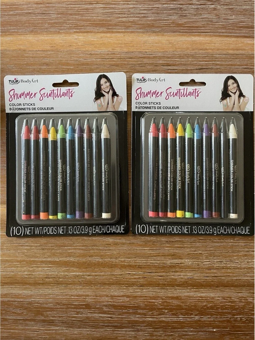 2 Pack - Tulip Body Art Shimmer Color Sticks (10-Count Set) New